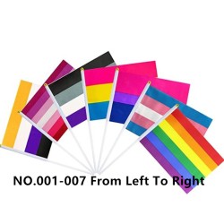 d703 gay pride hand waving flag 50pcs