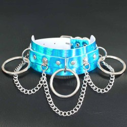 metal o ring collar with chain laser