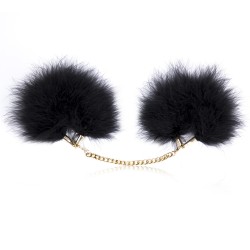 feather cuffs with golden chain 2